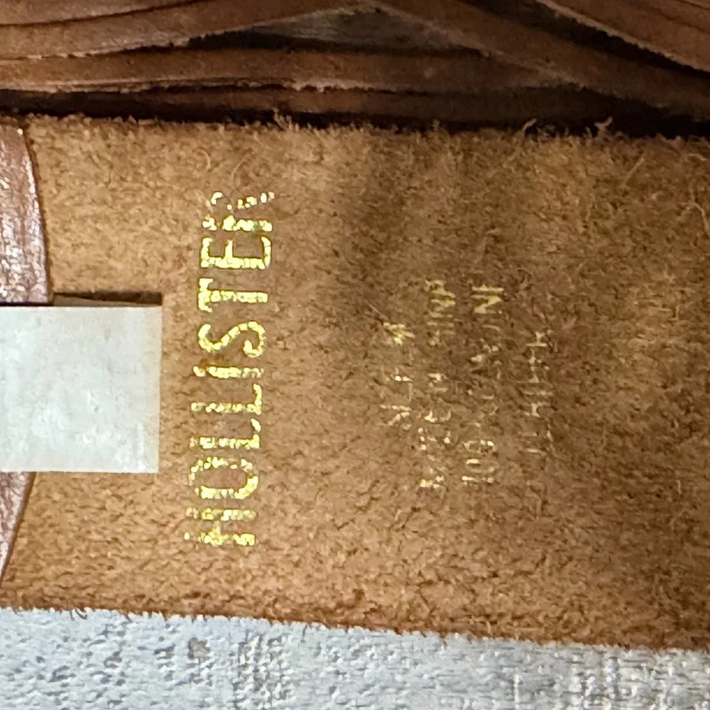 Vtg Hollister Tan Brown Genuine Leather Multi Strand Braided Waist Belt Size M L